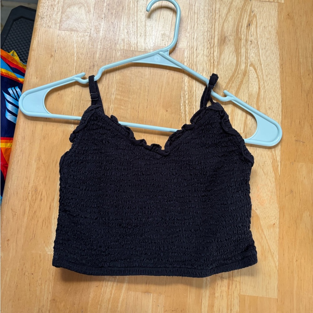 Size S/P women’s Black Smocked crop top